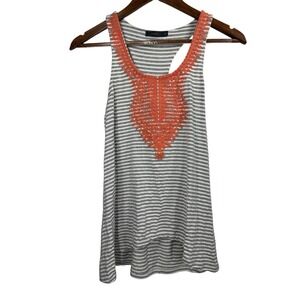 THML Striped‎ Tank Top Embroidered Racerback Sleeveless Casual XS